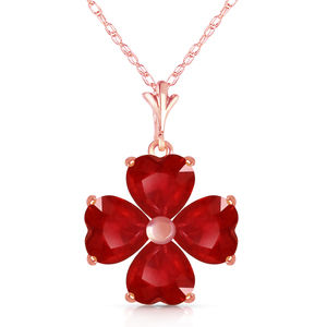 14K. SOLID GOLD NECKLACE WITH RUBIES (Rose Gold)